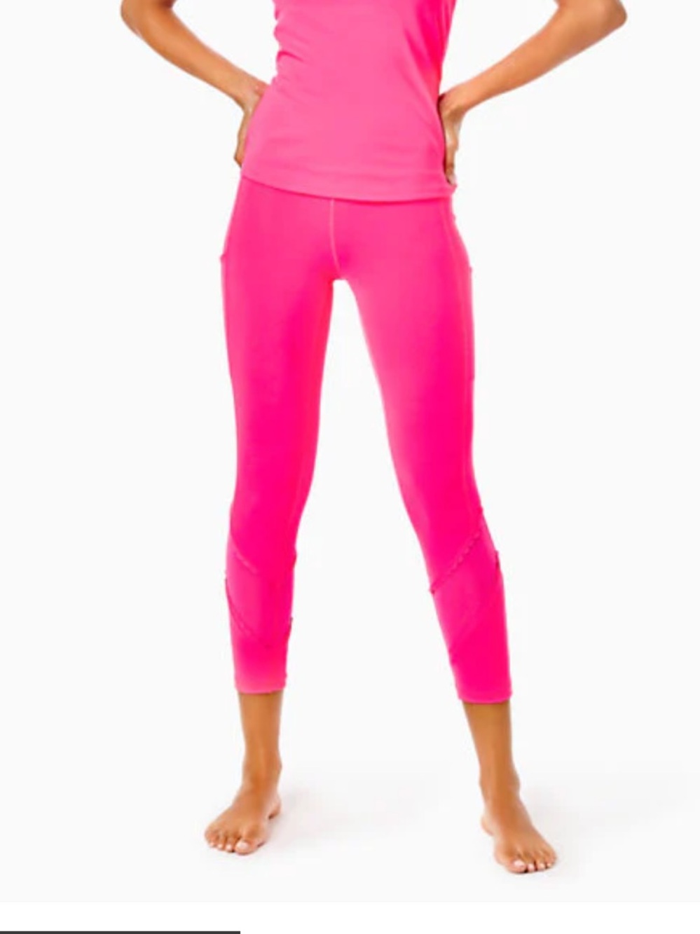 Lilly Pulitzer UPF 50+ 24" South Beach High-Rise Midi Legging - Pink Grenadine